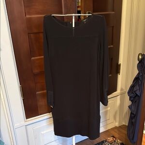 Ann Taylor Sheer Top Sheath Dress Long‎ Sleeve Scoop Neck- worn about 3 times
